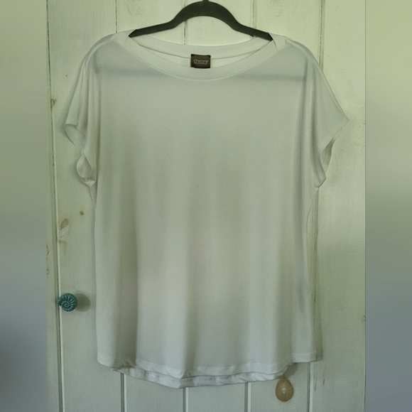 Chico's Semi Sheer Boatneck Dolman Sleeve Layering Top - Picture 1 of 6